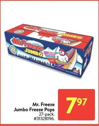 Walmart Mr. Freeze Jumbo Freeze Pops offer