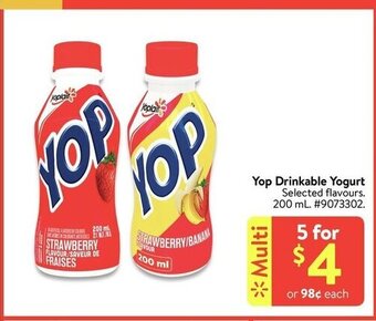 Walmart Yop Drinkable Yogurt offer