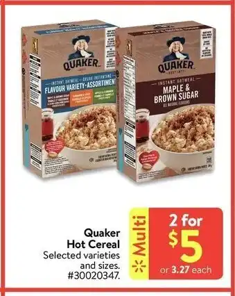 Walmart Hot Cereal offer
