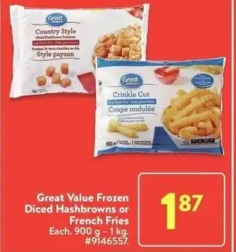 Walmart Diced Hashbrowns or French Fries offer