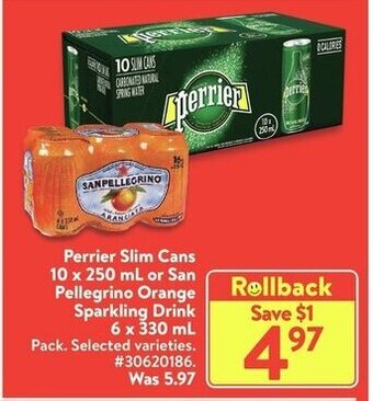 Walmart Perrier Slim Cans offer