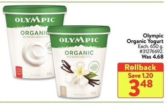 Walmart Olympic Organic Yogurt offer