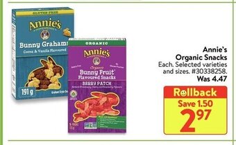 Walmart Annie's Organic Snacks offer