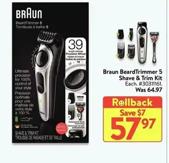 Walmart Braun BeardTrimmer 5 offer