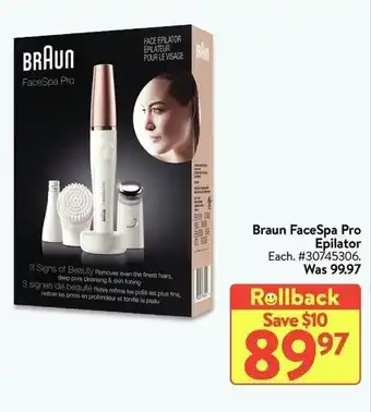 Walmart Braun FaceSpa Pro offer