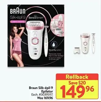 Walmart Braun Silk-épil 9 Epilator offer