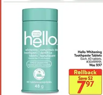 Walmart Hello whitening toothpaste tablets offer