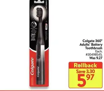 Walmart Colgate 360" Adults toothbrush offer