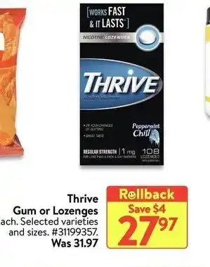 Walmart Thrive gum or lozenges offer