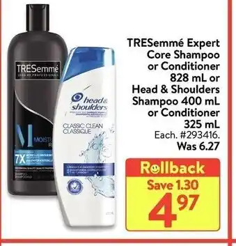 Walmart TRESemmé expert core shampoo or conditioner offer