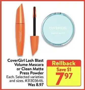 Walmart Covergirl last blast volume mascara offer
