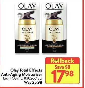 Walmart Olay total effects anti-aging moisturizer offer