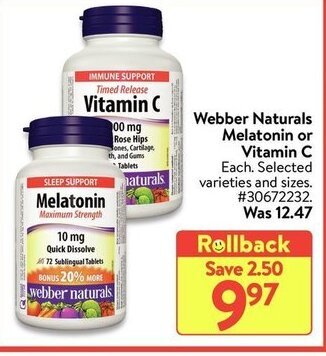 Walmart Webber naturals offer