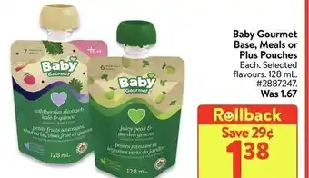 Walmart Baby gourment base , meals plus pouchers offer
