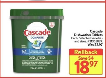 Walmart Cascade dishwasher tablets offer