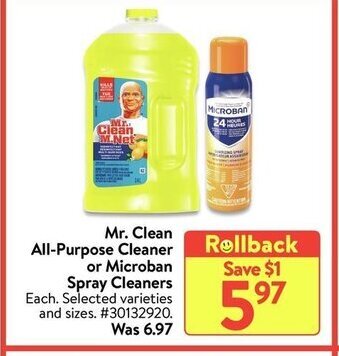 Walmart Mr.clean all-purpose cleaner offer