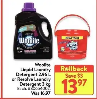 Walmart Woolite liquid laundry detergent offer