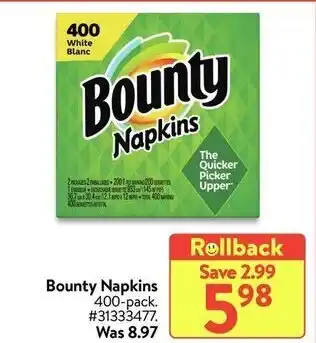 Walmart Bounty napkins offer