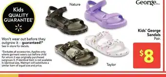 Walmart Kid's george sandals offer