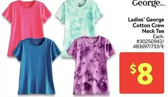 Walmart Ladies' George cotton crew offer