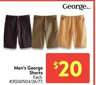 Walmart Men's george shorts offer