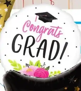 Party City Super shape giant pink floral contrats grad balloon offer