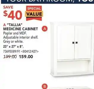 RONA Tallia medicine cabinet offer