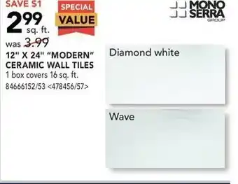 RONA Modern ceramic tiles offer