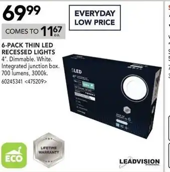 RONA 6-Pack thin led recessed lights offer