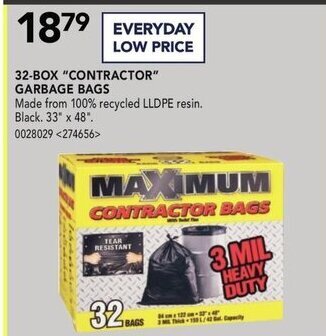 RONA 32-Box contractor garbage bags offer