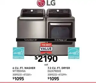 RONA 6 CU.Ft. Washer / 7.3 CU.Ft. Dryer offer