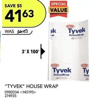 RONA Tyvek house wrap offer
