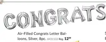 Party City Air-filled congrats letter balloons offer