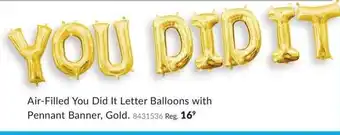 Party City Air-filled did it letter balloons offer