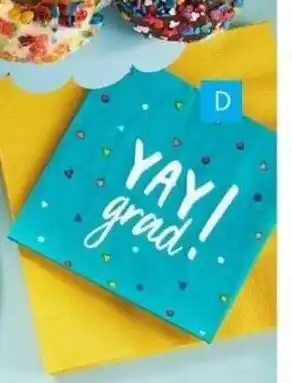 Party City Yay Grad beverage napkins offer