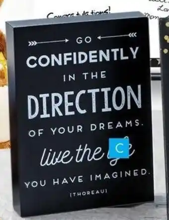 Party City Thoreau qoute block sign offer