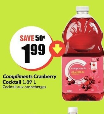 FreshCo Compliments cranberry cocktail offer