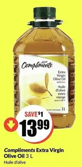 FreshCo Compliments extra virgin olive oil offer