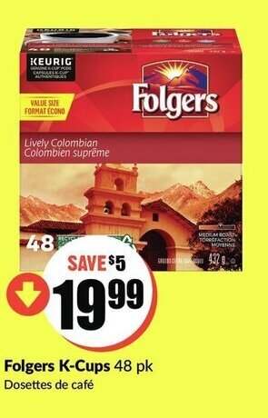 FreshCo Folgers k-cups offer