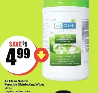 FreshCo All clean natural peroxide disinfecting wipes offer