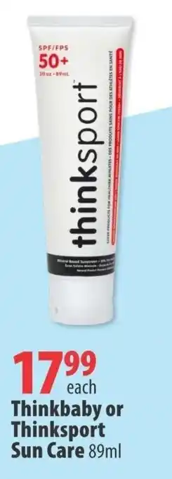 London Drugs Thinkbaby or thinksport sun care offer