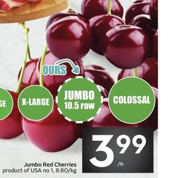 Sobeys Jumbo red cherries offer
