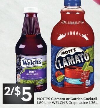 Sobeys Mott's clamato or garden cocktail offer