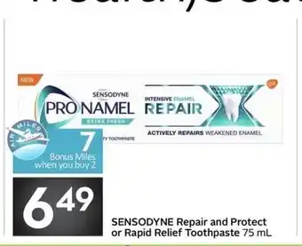 Sobeys Sensodyne repair and protect or rapid relief toothpaste offer