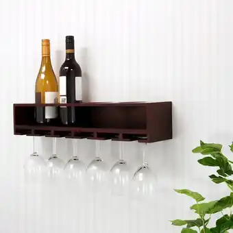 Giant Tiger Nexxt Claret Collection MDF Wine Bottle and Glass Holder, Espresso offer