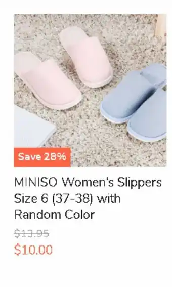 MINISO women's slippers size 6
