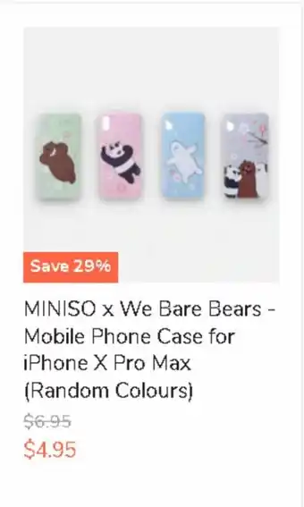 Miniso MINISO x we bare bears-mobile phone case for offer