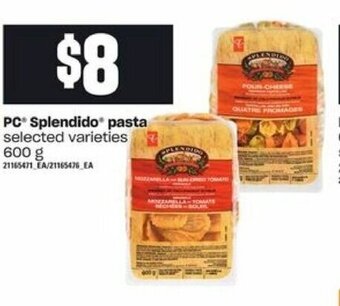 Loblaws Pc splendido pasta offer