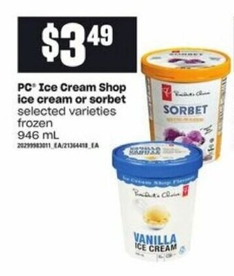 Loblaws PC ice cream shop ice cream or sorbet offer