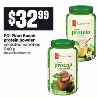 Loblaws PC plant based protein powder offer